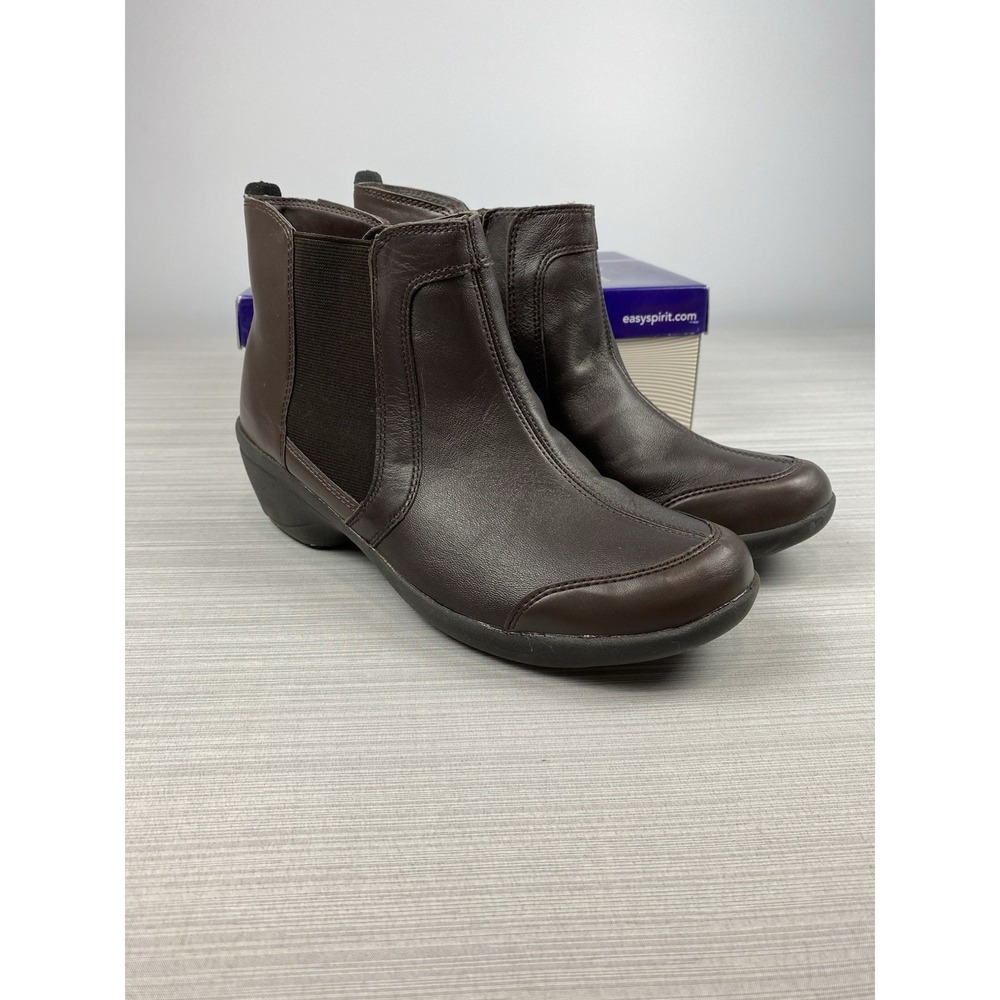 Easy Spirit Explore 24 Brenley Ankle Boots Booties Leather Dark Brown Size 10